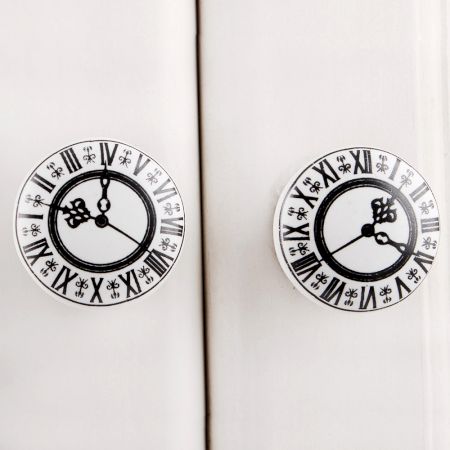 Vintage Clock Flat Ceramic Knob